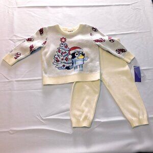 Baby Bluey First Christmas 2pce Outfit Sweater Knit 6-9 Months Unisex NEW